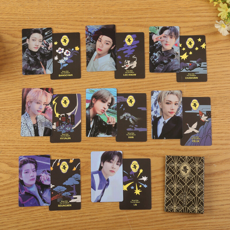 8 teile/satz kpop streunende Kinder Mitglied Fotokarten 5 Sterne Lomo Karte doppelseitig drucken Foto karte Sammlung Postkarten für Fans Geschenk