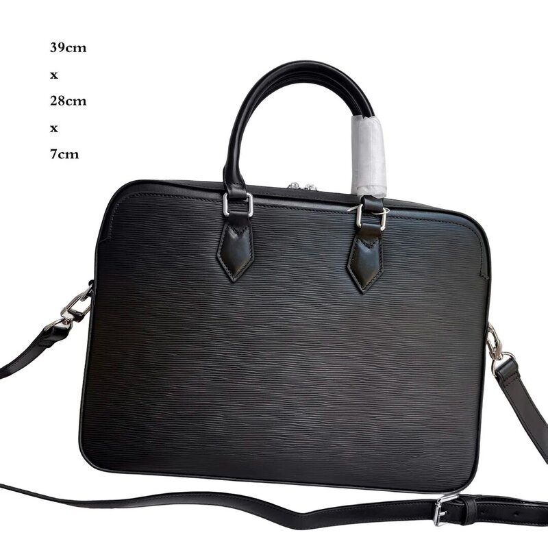 Высококачественный мужской деловой портфель 15-дюймовый многослойный портативный водонепроницаемый вместительный кросс-боди сумка с плечевым ремнем