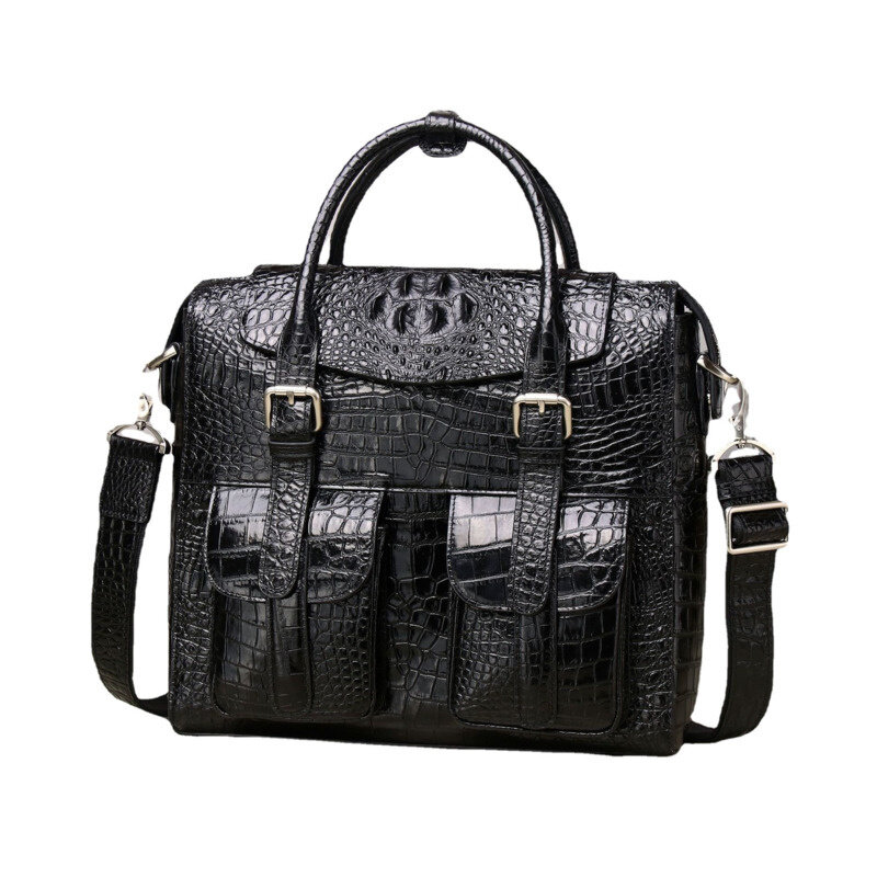 Высококачественный мужской роскошный портфель через плечо из натуральной кожи, деловая сумка-мессенджер на одно плечо, вместительная сумка для ноутбука