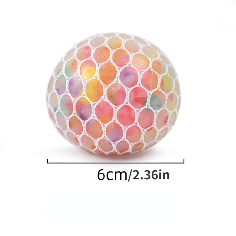 ลูกบอลหลักบีบ Relief ความเครียดลูกบอลคลายเครียดของเล่นลูกปัดระบายอากาศลูกบอลสีรุ้งลูกบอลปาร์ตี้สำหรับเด็ก