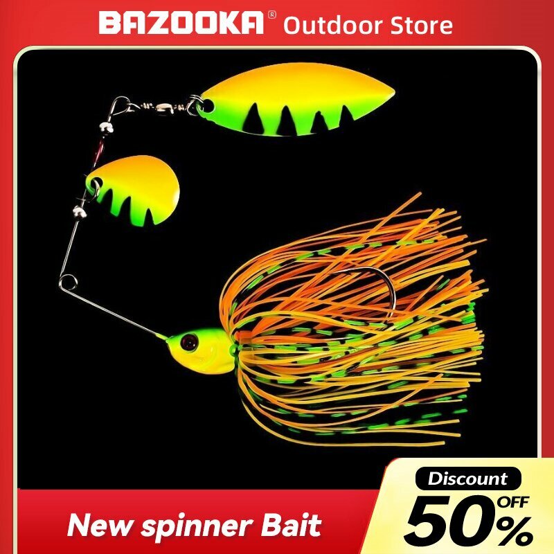 Bazooka Spinnerbait Set Fishing Lure Lead Hook 15g/17g/18g Metal Hook Copper Sheet Spoon Wobblers Bass Sequins Pike Carp Winter