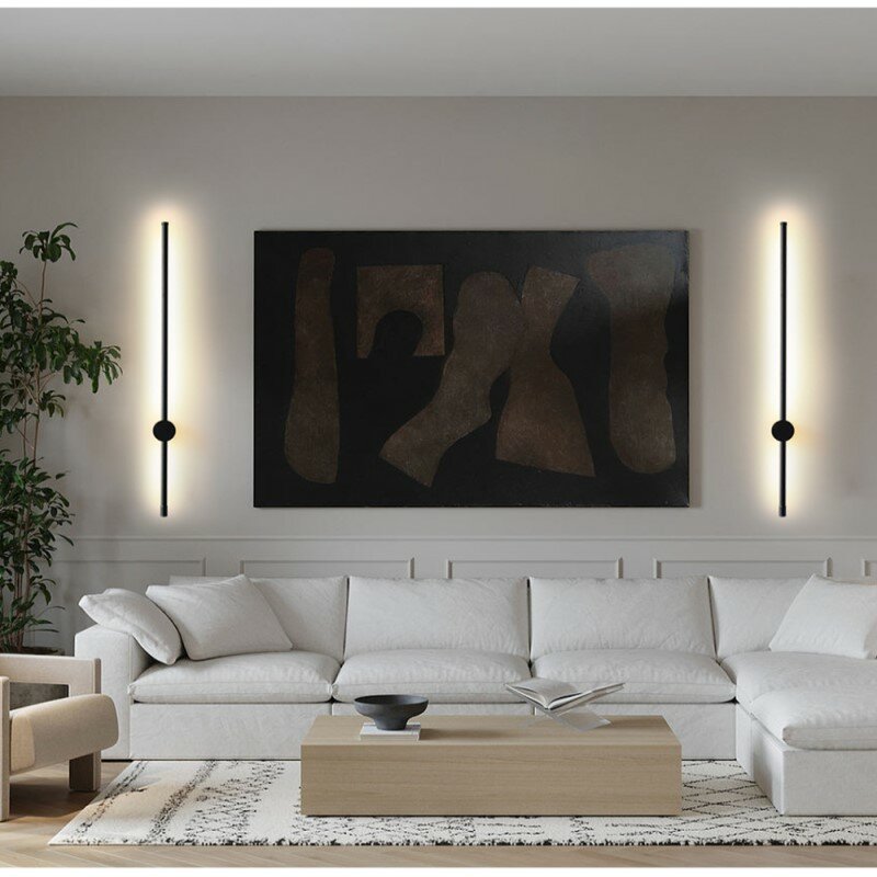 Современная настенная лампа в скандинавском стиле, длинная лампа для гостиной, спальни, прикроватного столика, декоративный светильник для ванной, зеркала, лестницы, минималистичный дизайн, осветительные приборы