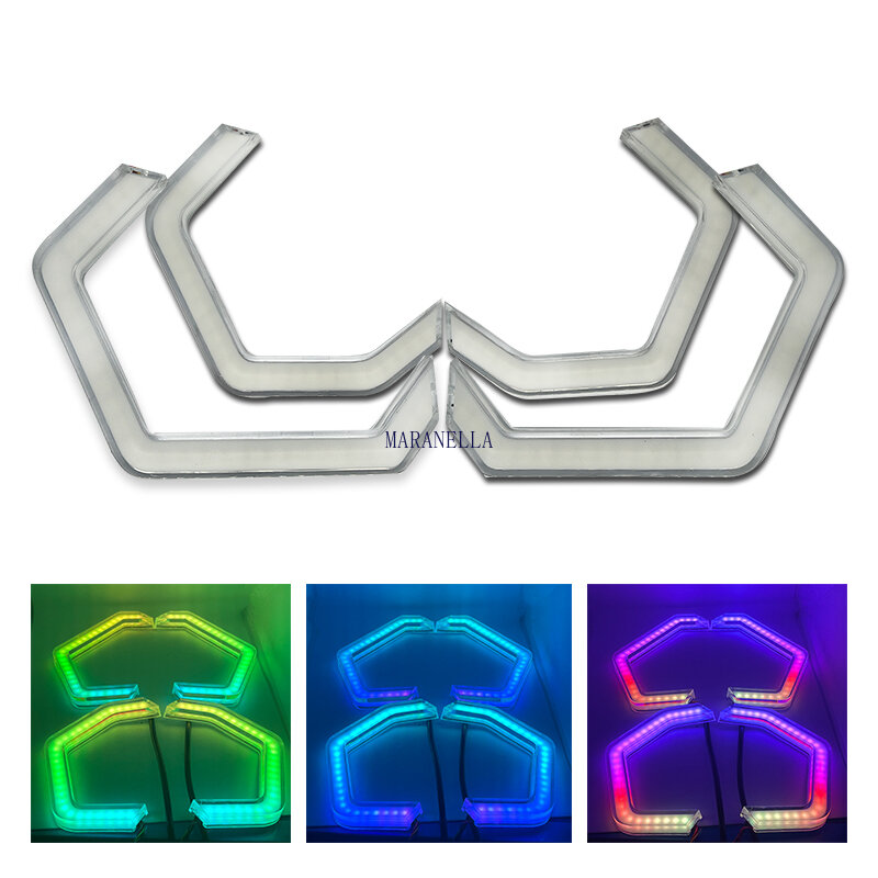 Faro LED de Ojos de Ángel con anillos de Halo, RGB, Bluetooth, Control por aplicación para E90, E81, E87, F30, E53, E60, E63, M3, M4, cuchara de luz diurna