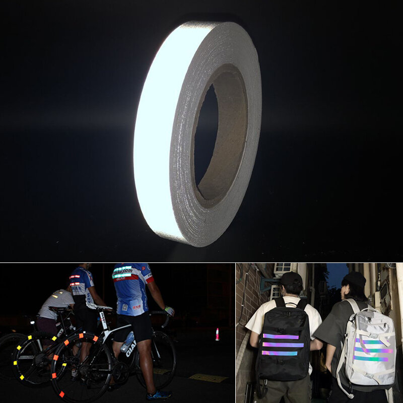 Reflective Fabric Sticker Self-Adhesive Backing Warning Tape For Clothes Bag Helmet