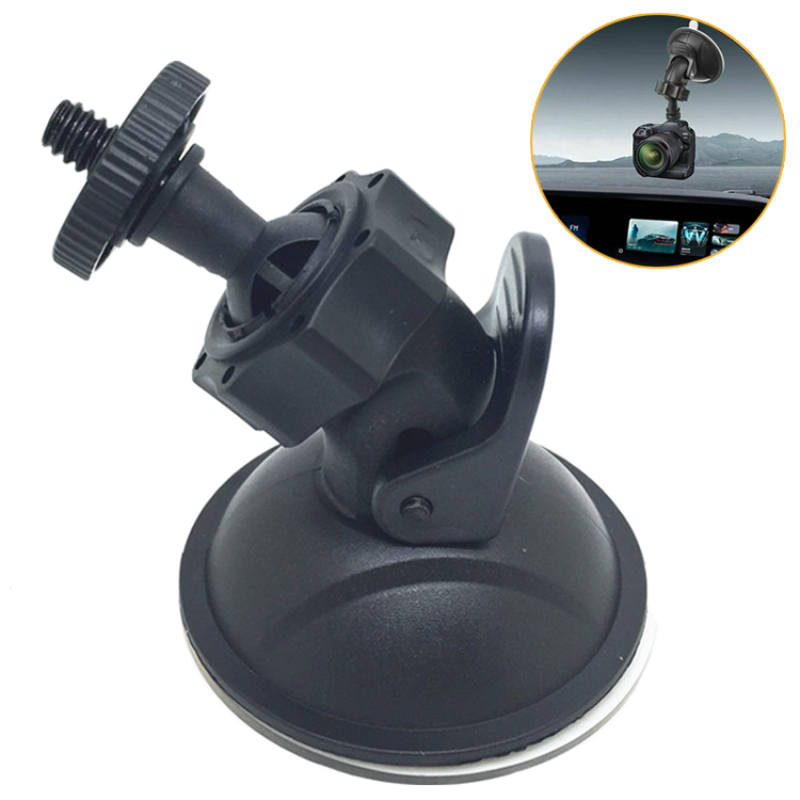 Soporte de cabeza de tornillo de 4mm para grabadora de vídeo de conducción de coche, soporte de ventosa, 360 giratorio, Base de cámara de navegación GPS, soporte DVR para coche