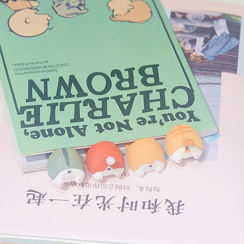 Cute Cartoon Bookmarks para crianças, Kawayi Novidade Bookmarks, Gato e cachorro, Hamster e Fox Ass, Item de leitura, Presente criativo, Papelaria para crianças