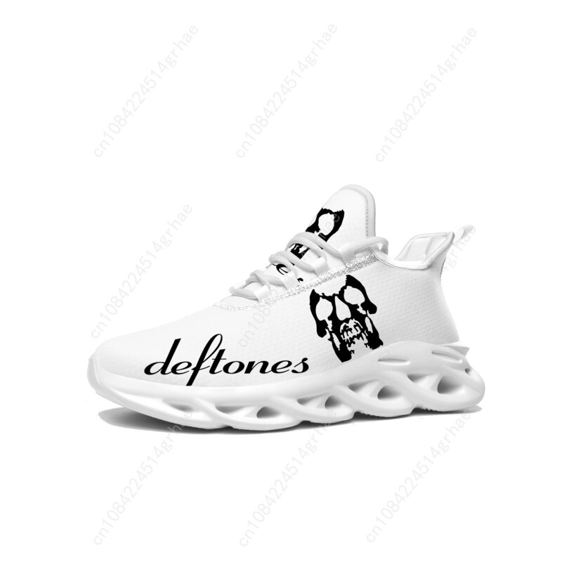D-Deftones โลหะศิลปะร็อครองเท้าผ้าใบส้นแบนผู้ชายผู้หญิงรองเท้าวิ่งกีฬารองเท้าผ้าใบลูกไม้ขึ้นตาข่ายรองเท้าตัด