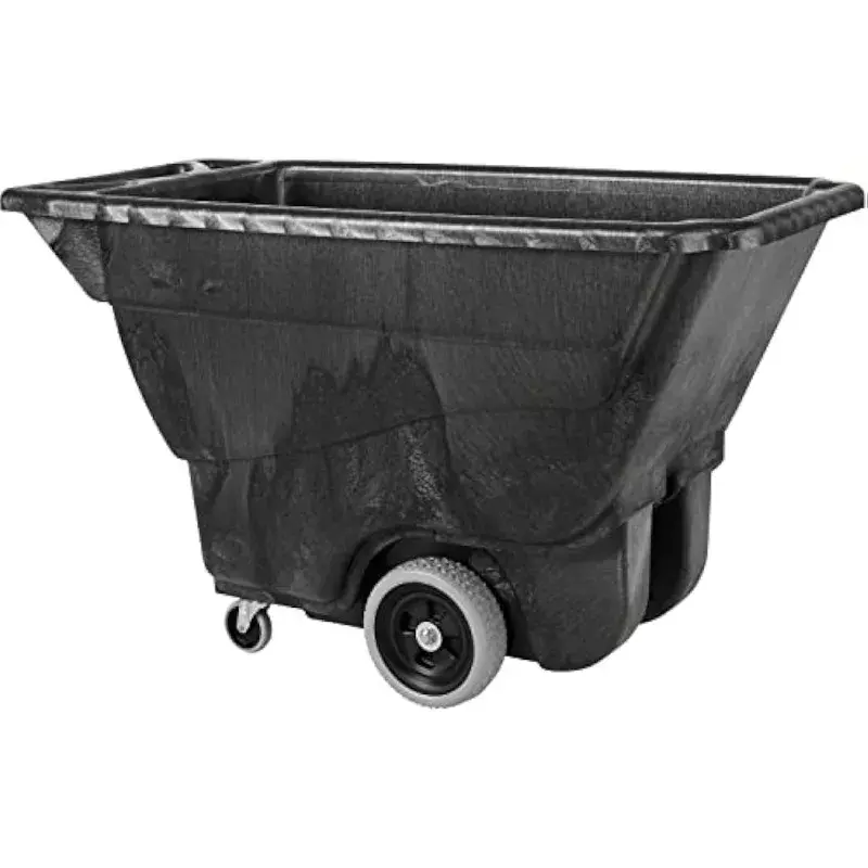 Rubbermaid Commercial Products Tilt Dump Truck,450 lbs 1/2 Cubic Yard Heavy Load Capacity with Wheels,Trash Recycling Cart,Black