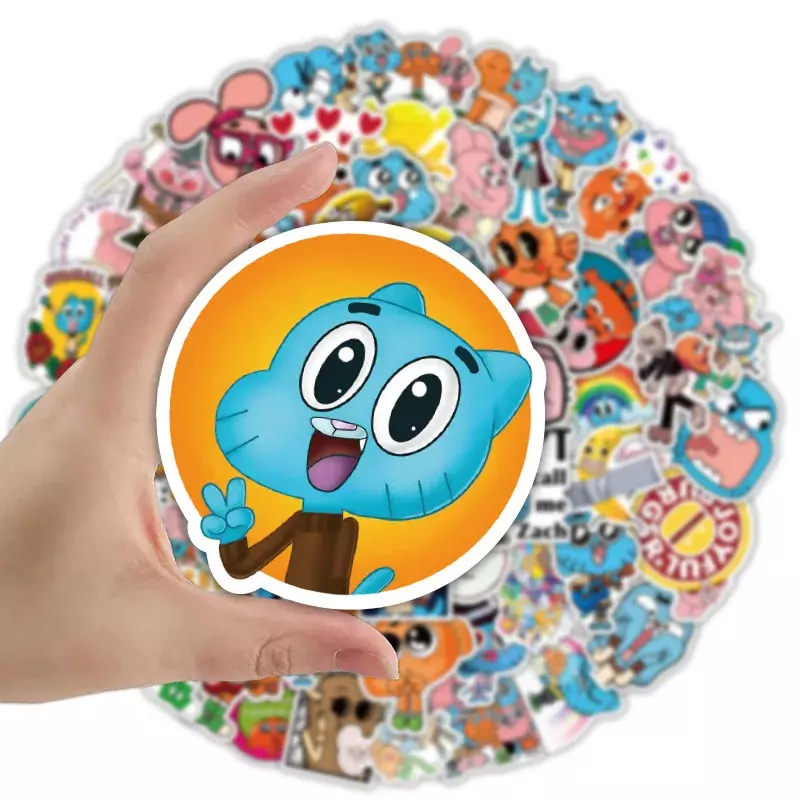 만화 재미있는 애니메이션 검볼 러기지 휴대폰 방수 그래피티 스티커, 놀라운 세계, 100 개