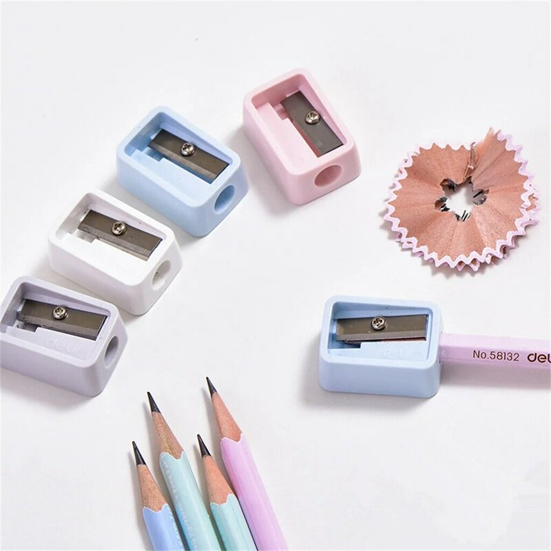 Deli 1pc Random Colour Reliable Metal Pencil Sharpeners Double Hole Drawing Writing Sharpener 0594