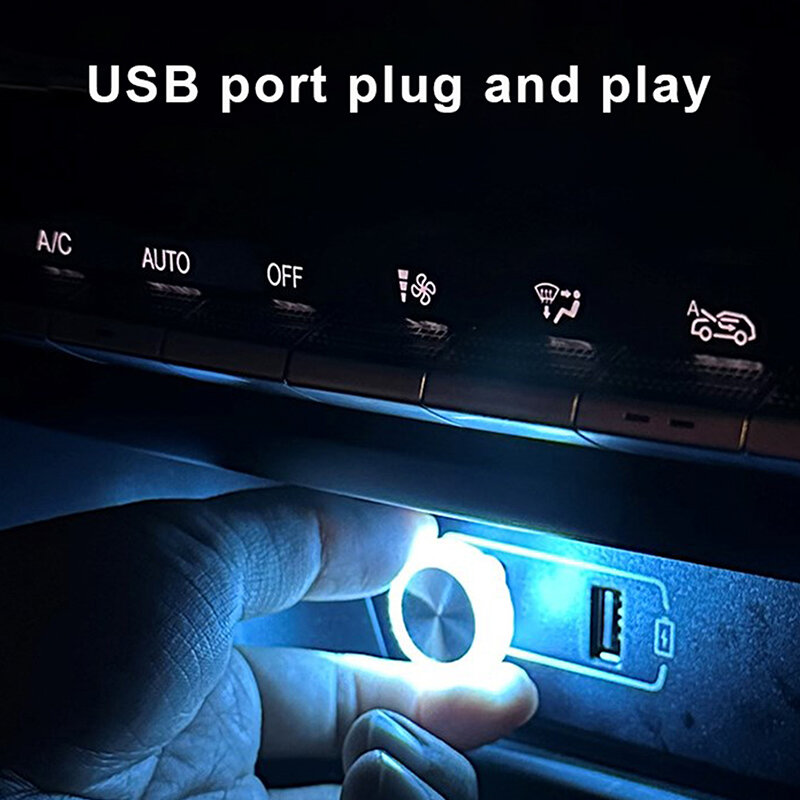 Lampu LED mobil USB dekorasi, lampu rumah dalam ruangan, lampu suasana mobil warna-warni