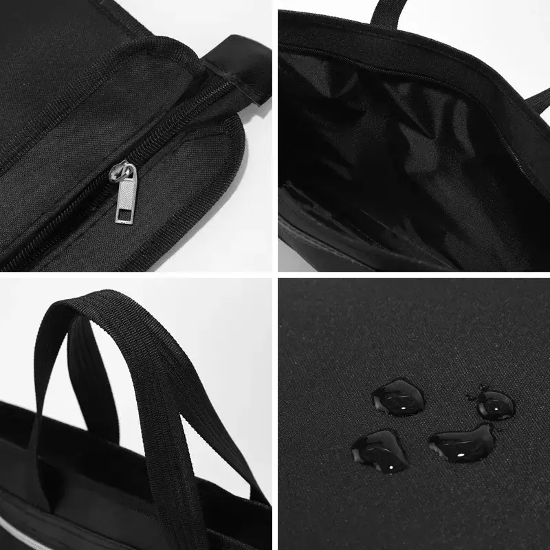 Double Zipper Briefcase Large Capacity File Pouch Waterproof Oxford Cloth Thicken Travel Conference Pack Business Laptop Bags