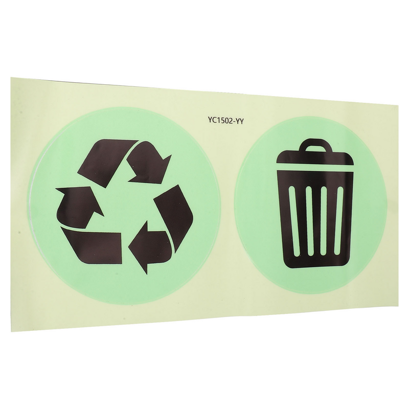 Lichtgevende Stickers Logo Afval Recycling Afval Sorteren Label Applique Pvc Recycle
