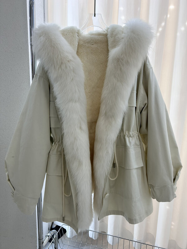 Doudoune courte à capuche, version ample, conception de cheveux épissés, chaud et confortable, hiver, nouveau, 2023, 1225