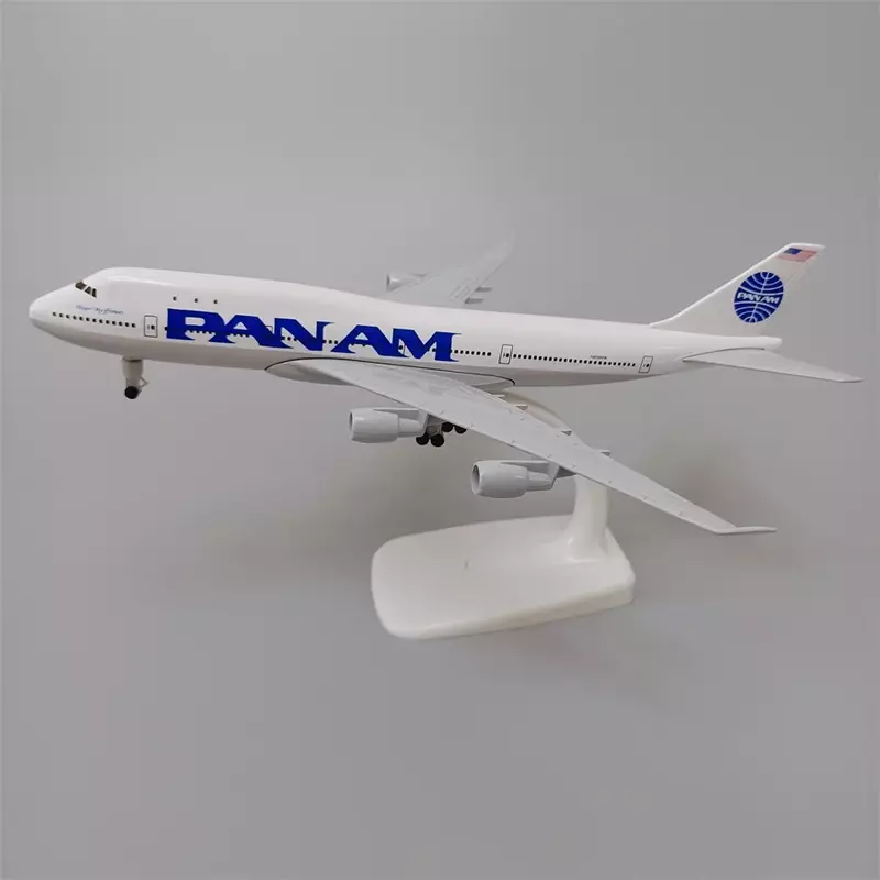 Modèles réduits d'avions moulés sous pression, 20cm, en alliage métallique, lavables, PAN AM, Boeing 747 B747