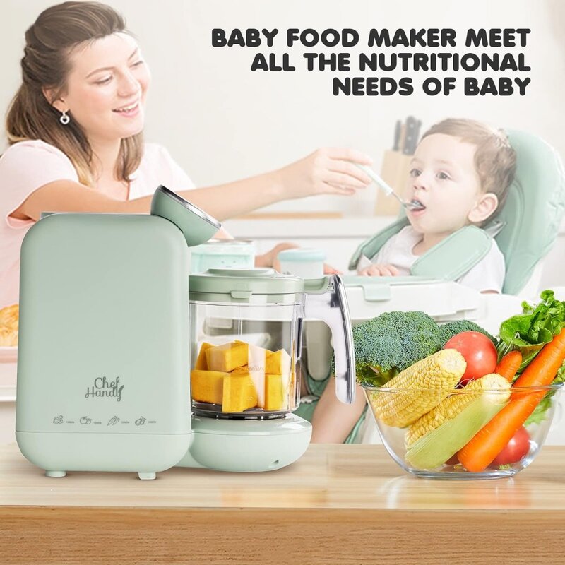 Baby Food Maker com Controle Inteligente, 5 em 1, Processador de Alimentos, Vapor Multifuncional, Moedor com Vapor