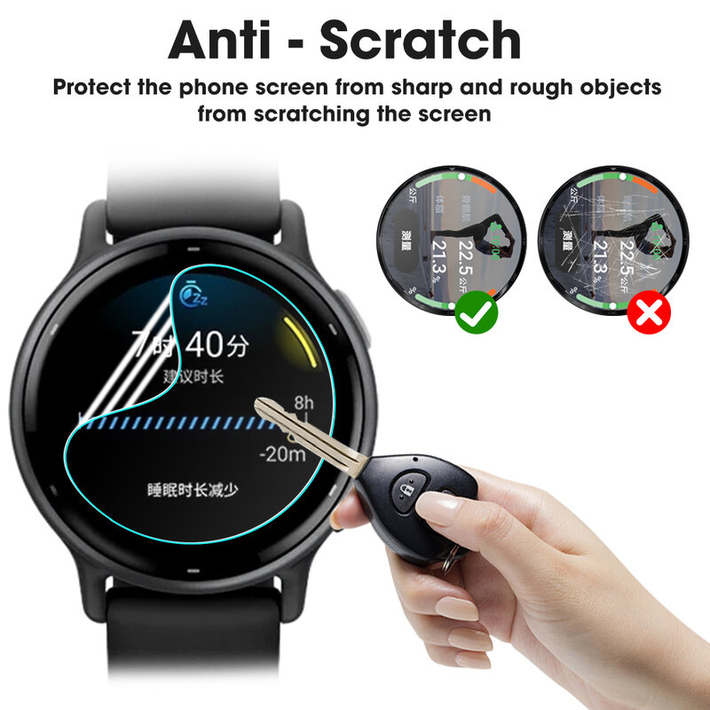 Protector de pantalla transparente para reloj inteligente, película protectora de hidrogel, HD, no de vidrio, para Garmin Vivoactive 5
