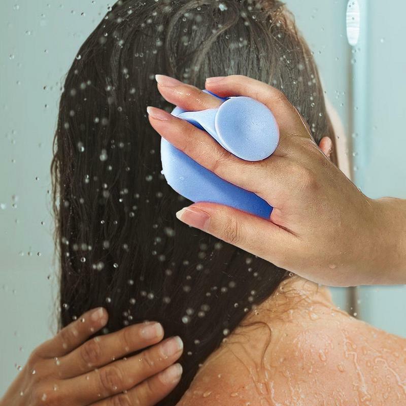 Brosse à shampooing portable en silicone souple, outil de soins du cuir chevelu, non irritant