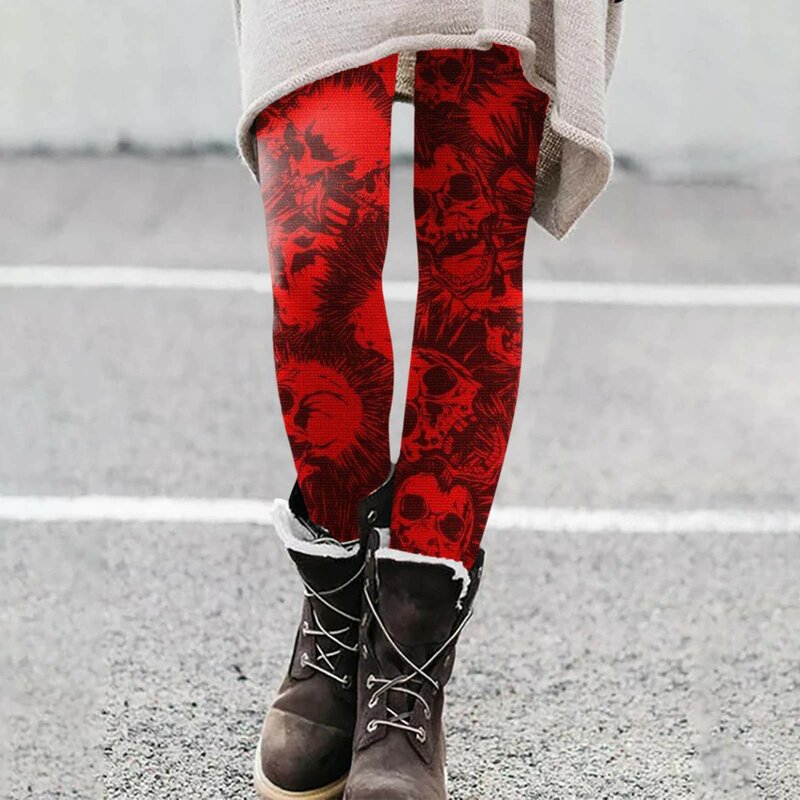 Модные Хэллоуин ужасные принты леггинсы для косплея женские брюки женские леггинсы со швом для фитнеса Готическая Йога Спортивная одежда