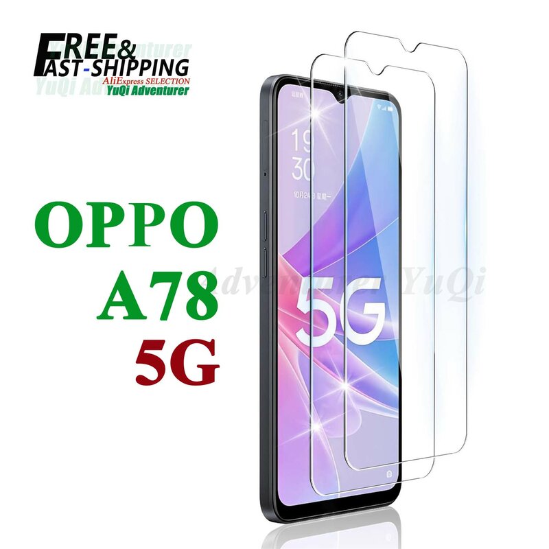 Protecteur d'écran en verre pour OPPO A78 5G Guatemala, sélection de verre, livraison rapide gratuite, étui transparent HD 9H, convivial