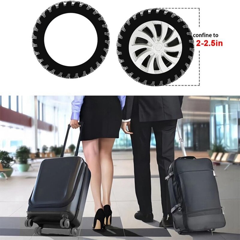 Luggage Wheel Cover Trolley Box Caster Cover Swivel Wheel Silent Noise Reduction Suitcase Caster Protective Cover Black 1Set