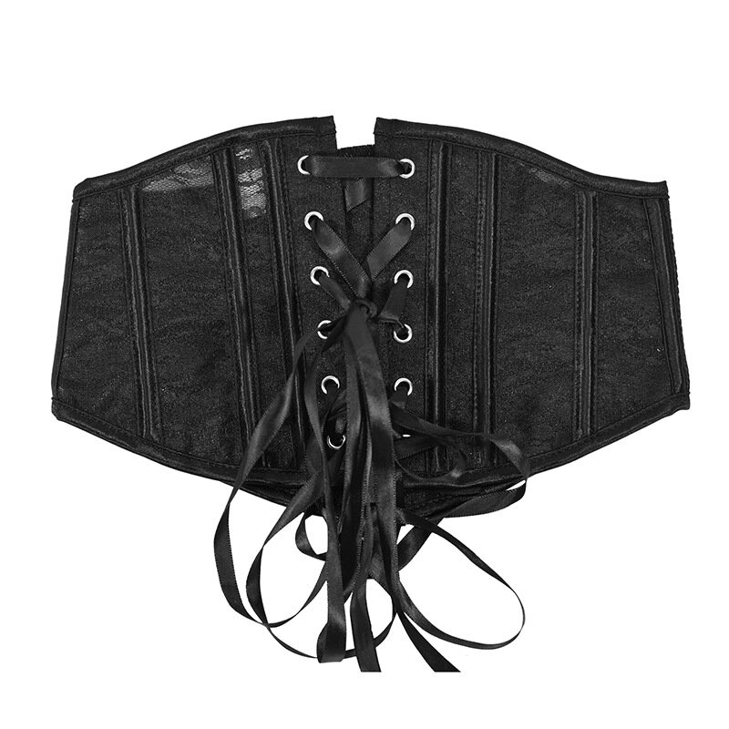 Mode Lolita Zwart Kant Riemen Voor Vrouwen Trouwjurk Breed Vrouwelijke Tailleband Riemen Night Clubcropped Vest Bralette Plus Size