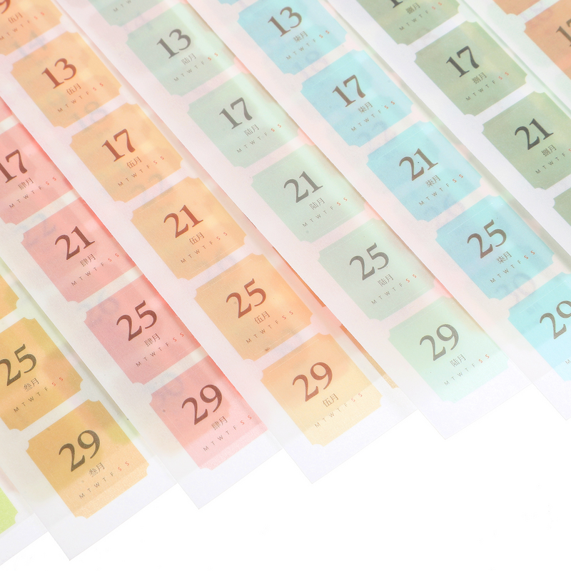 12 fogli adesivi per calendari portatili schede Planner multifunzione schede per libri domestici