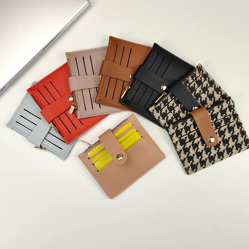 Modna jednolity kolor etui na karty kredytowa torebka karty autobusowe dla kobiet mężczyźni małe portfele portmonetka pieniądze
