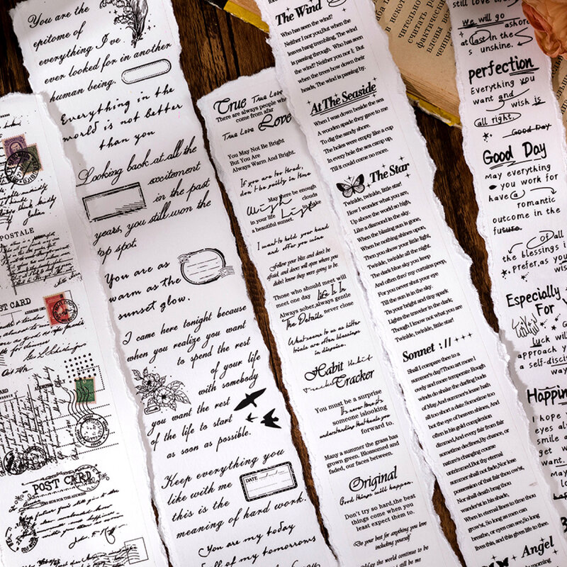 Journamm 3cm/5cm * 2m Fitas Transparentes Carta Scrapbooking Materiale Vintage Inglês DIY Fita Adesiva Scrapbook Adesivo Papelaria