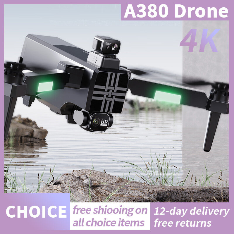 GEETHA A380 Digital 5G Drone 3-axis PTZ Electronic Anti-shake ESC 8K HD Dual Camera Super Battery Life Brushless FPV Helicopter