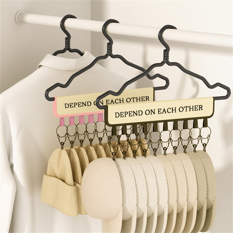 Hat Rack Easy To Use Easy To Carry Non-woven Fabric + Iron Black Clothes Storage Multi Clip Hanger Storage Large Capacity