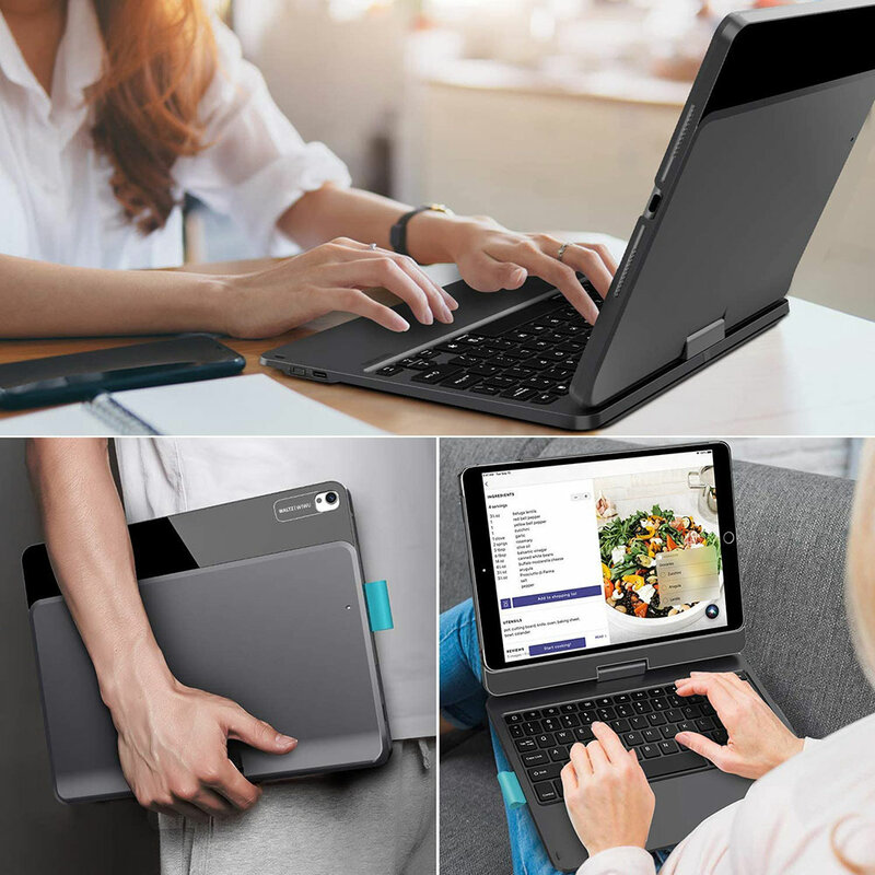 WiWU-teclado giratorio para tableta, accesorio con portalápices, inalámbrico, para iPad Pro 12,9, 11, 10,9, 10,5, 10,2, iPad Air 5, 4