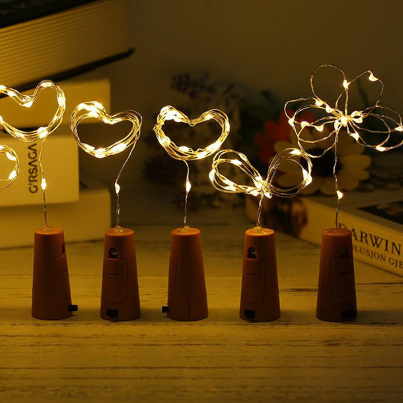 5PCS LED wein flasche kork string lichter IP65 Wasserdicht Fairy Lichter Batterie Angetrieben DIY Bar Weihnachten Hochzeit Decor Girlanden