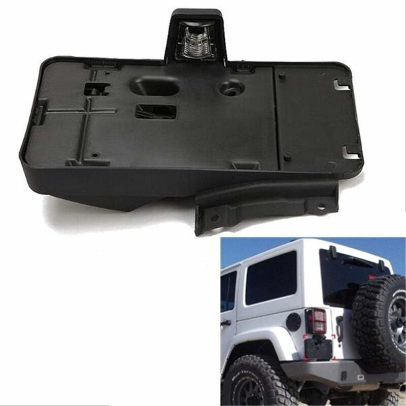 Soporte para matrícula trasera, marco de montaje negro para Jeep Wrangler JK 2007-2018