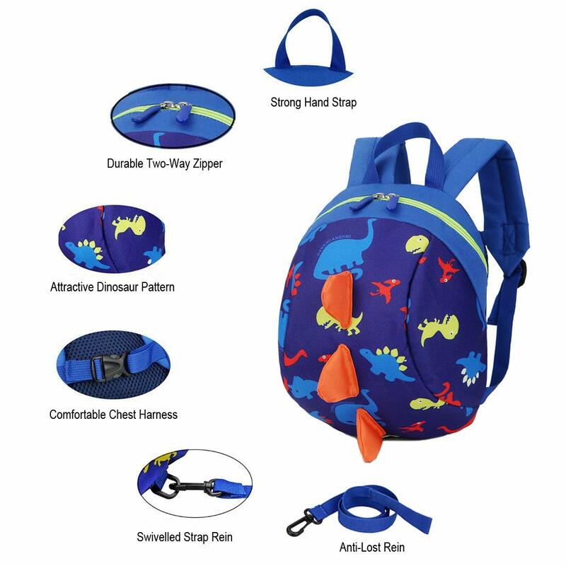 Lovely Children Cartoon Backpacks Boys/Girls Kindergarten Animals 3D Dino Dinosaur Baby Shoulder Bags Anti-lost Schoolbags