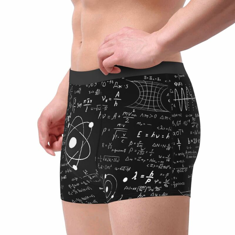 Cuecas Geek Math Boxer para homens, roupa interior altamente respirável, shorts de impressão de alta qualidade, ideia presente Harajuku, professor