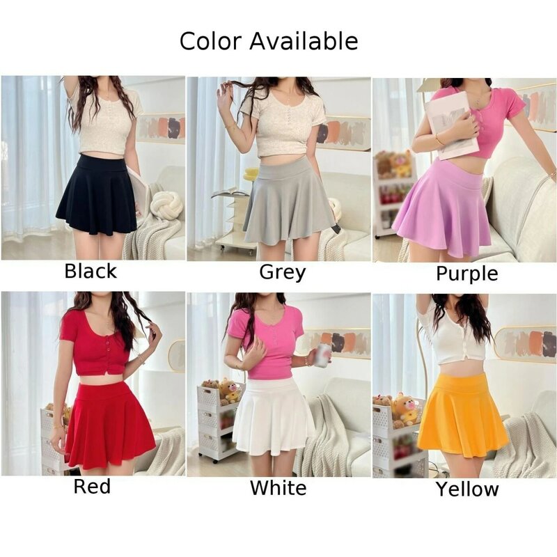 Skirts Sun Skirts 1pcs Elastic High Waist Mini Pleated Polyester S-XXL Solid Daily Dating Brand New Female Women