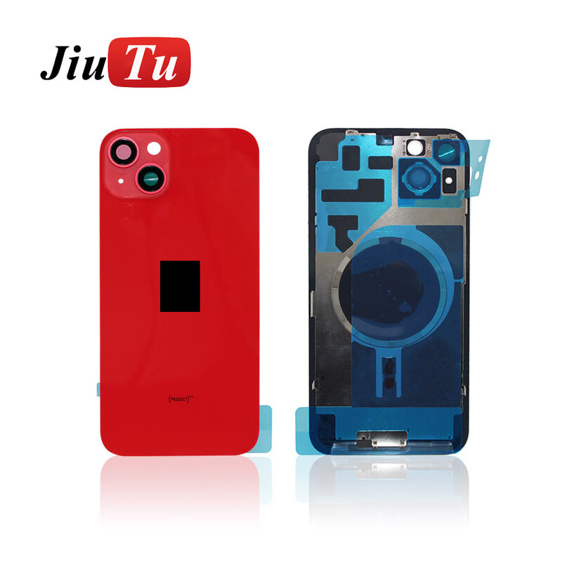 Back Glass Housing Replacement for iPhone 14 14 Plus Rear Housing Door with Small Parts Metal Plate And Wireless Magnetic