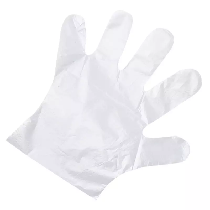 Guanti monouso in PE trasparente da 100 pezzi guanti sanitari antiscivolo forniture per la casa forniture da cucina 24.5cm x 13.5cm