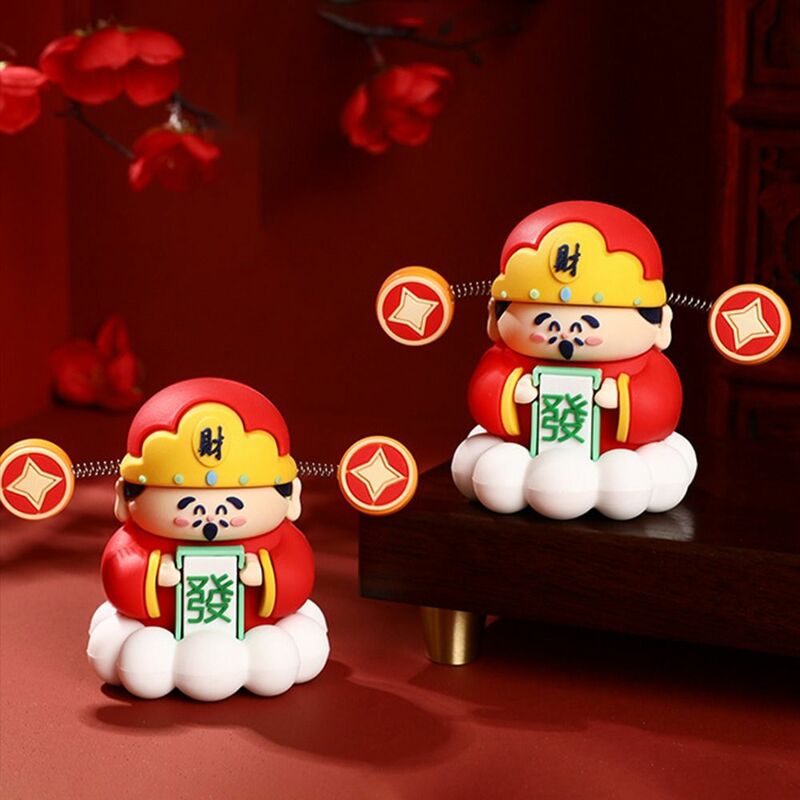Cute God of Wealth Decoration Crafts Creative Cartoon God of Wealth Mascot Silicone Good Luck Car Ornaments Home