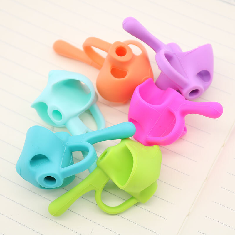 1pcSilicone Three-finger Pen Holder Teaching Aids for Writing Correction Soft Gel Writing Posture Correction Device for Students