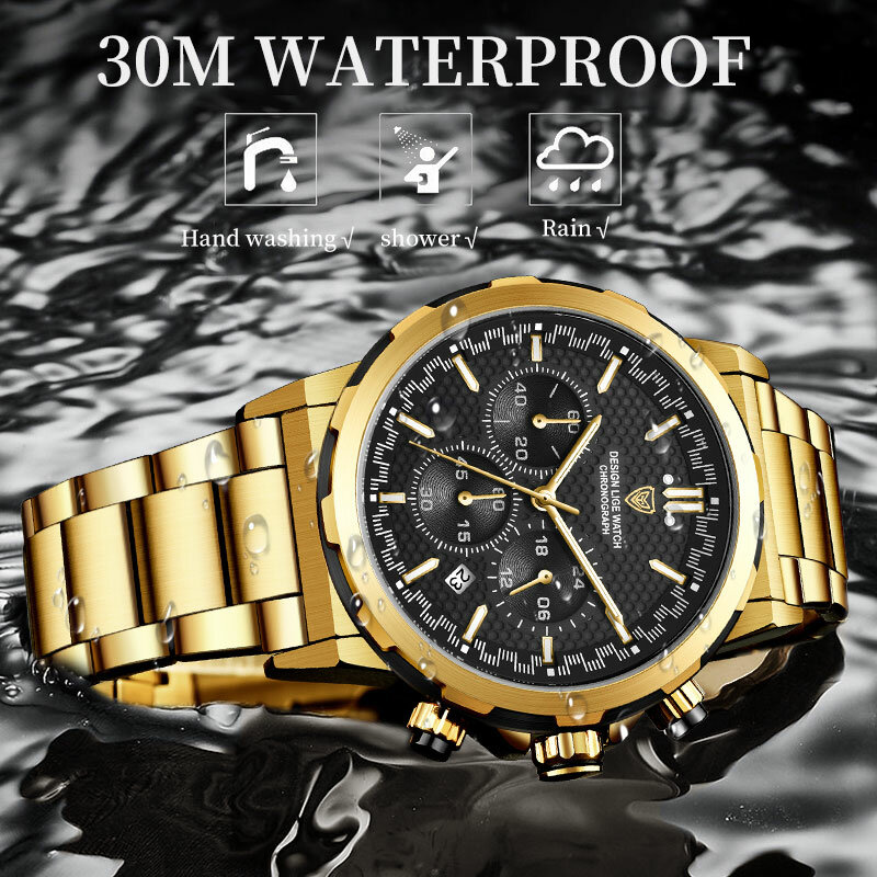 Lige Design Top Marke Luxus Quarzuhr Edelstahl Business Mode Uhren für Männer wasserdichte leuchtende Freizeit uhr Armbanduhr