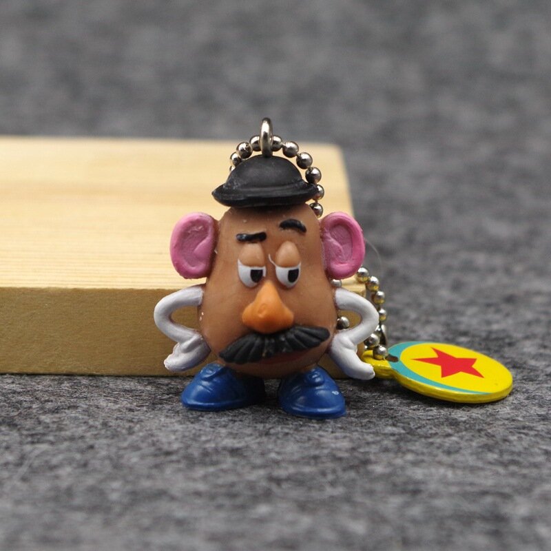 Disney Anime Figuras Mr.Potato Cabeça PVC Personagens Bonitos Keychain Pingente Coleção Ornamentos Modelo Toy Presentes para Crianças