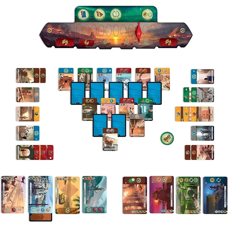 Juegos de mesa 7 Wonders Basic Duel, versión en inglés, tarjeta, Camping, Reunión, fiesta temática interactiva, Dobble, juegos multijugador, juguete, regalos