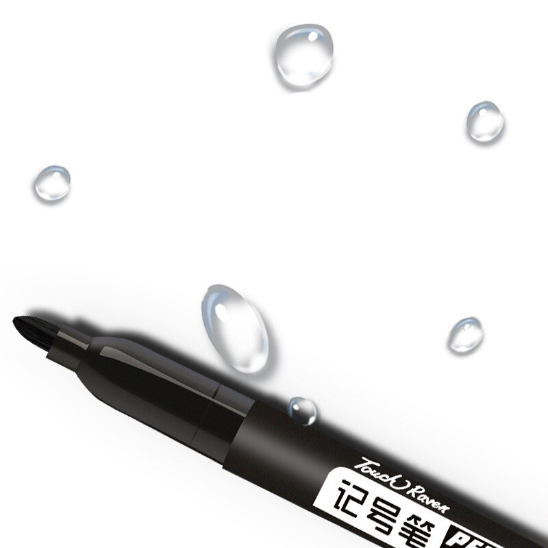 Lot de 3 stylos marqueurs permanents, encre imperméable à l'eau, pointe Fine, noir, bleu, rouge, huile, 1.5mm, bout rond, couleur Fine