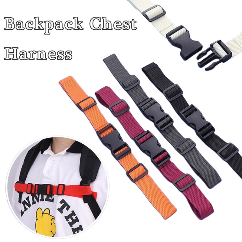 Mochila cinta de chicote de fios no peito correias esterno ajustável mochila resistente cinta de peito caminhadas e jogging não-deslizamento puxar cinto