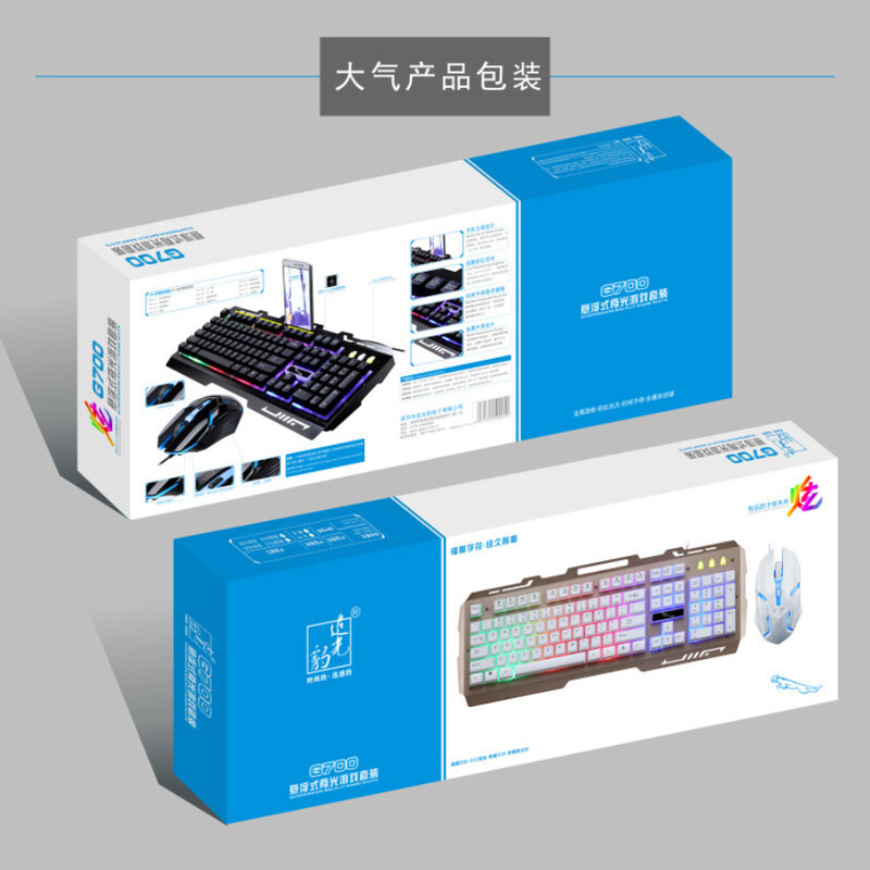 Set Keyboard 2024 1.5M, Set tetikus untuk Desktop Laptop dengan kabel 104 tombol LED dapat dilepas tahan air Backlit USB Gaming