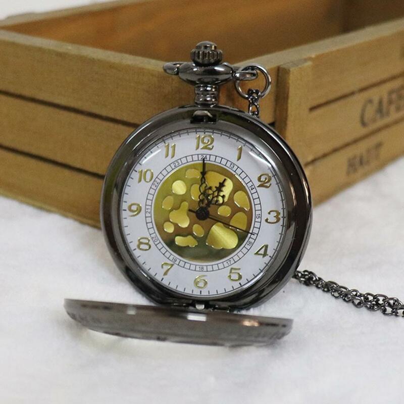 جوفاء للجنسين ساعة جيب كوارتز ساعة جيب مستديرة الطلب زهرة الأرقام الرومانية العربية سلسلة كوارتز ساعة جيب