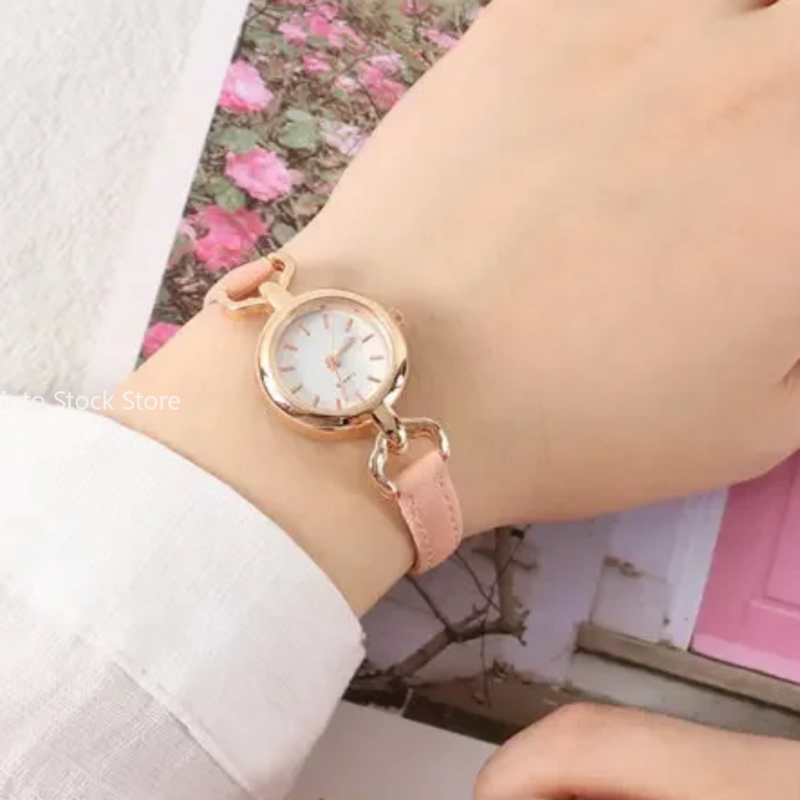 Jam tangan bulat kecil untuk wanita jam tangan mewah jam tangan kuarsa jam tangan modis hadiah gelang Reloj Mujer Rosa Relogio Feminino
