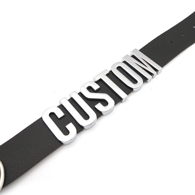 Black Goth Belt PU collana girocollo con lettere personalizzate Punk Sexy uomo donna collari personalizzati fibbia Chocker gioielli Cosplay